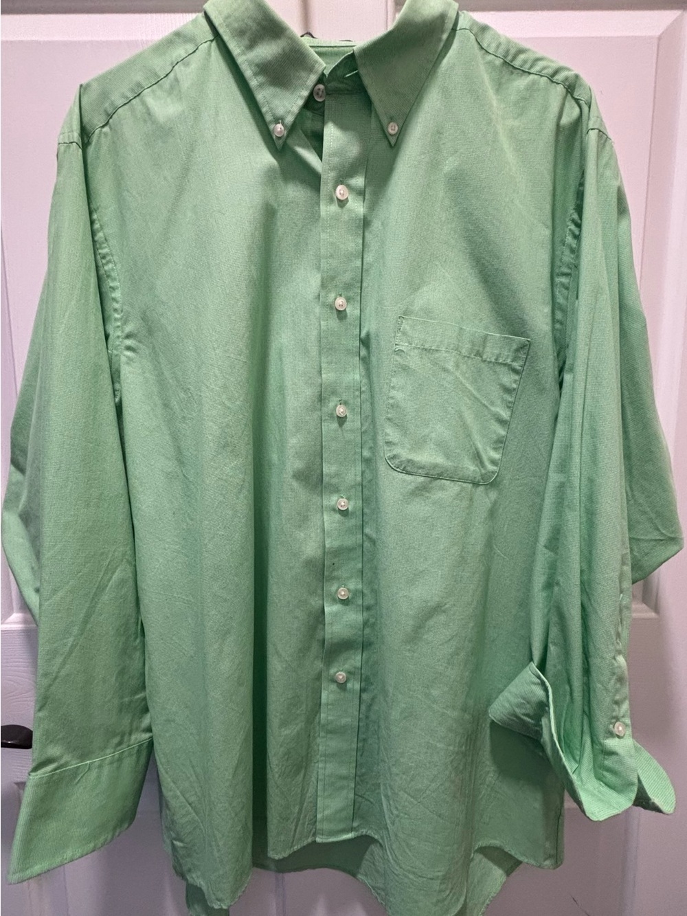 Chaps Light Green Button-Down Dress Shirt